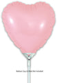 A 9" matte pink heart-shaped Oaktree foil balloon (air-fill only, self-sealing valve, 5 per pack); cup & stick not included.