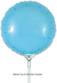 A 9" matte blue round Oaktree brand foil balloon (airfill only, self-sealing valve, 5 per pack); Balloon cup & stick not included.