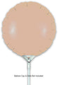 A 9" matte nude round Oaktree brand foil balloon (airfill only, self-sealing valve), attached to a white cup and stick holder (Balloon Cup & Stick Not Included shown below) on a plain white background. Pack of 5.