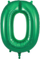 34" Number 0 Green Oaktree Foil Balloon