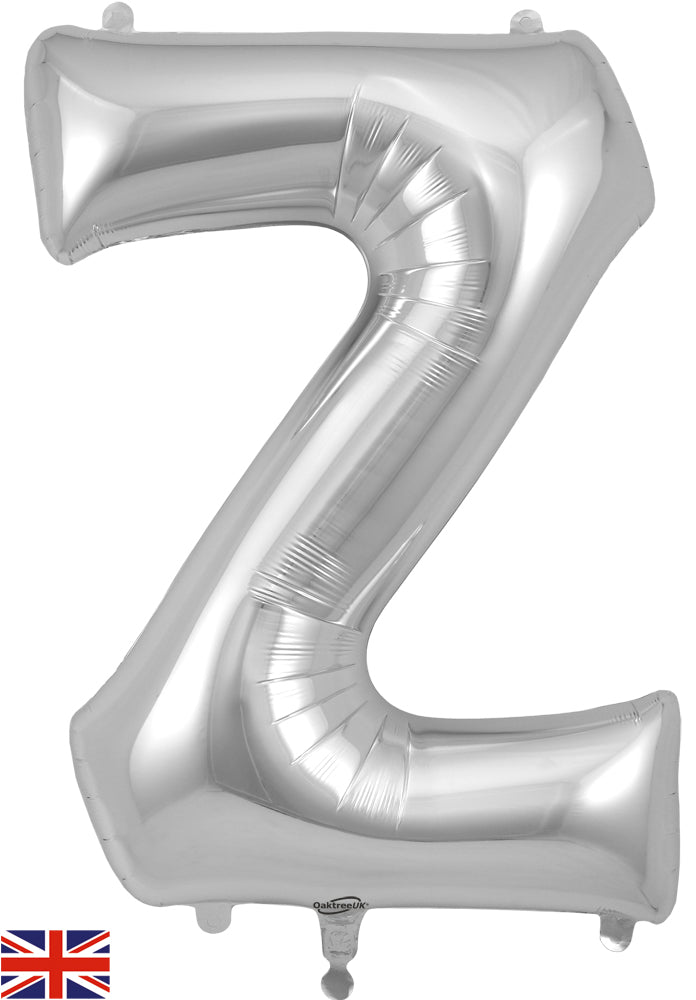 34" Letter Z Silver Oaktree Brand Foil Balloon