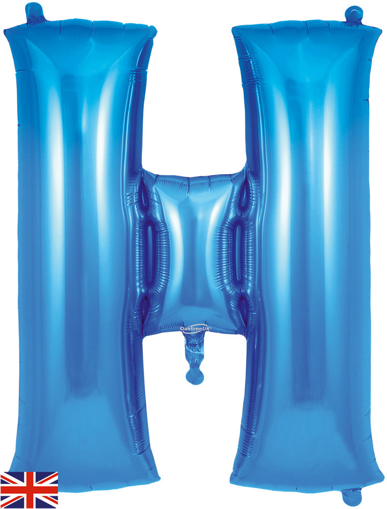 34" Letter H Blue Oaktree Brand Foil Balloon