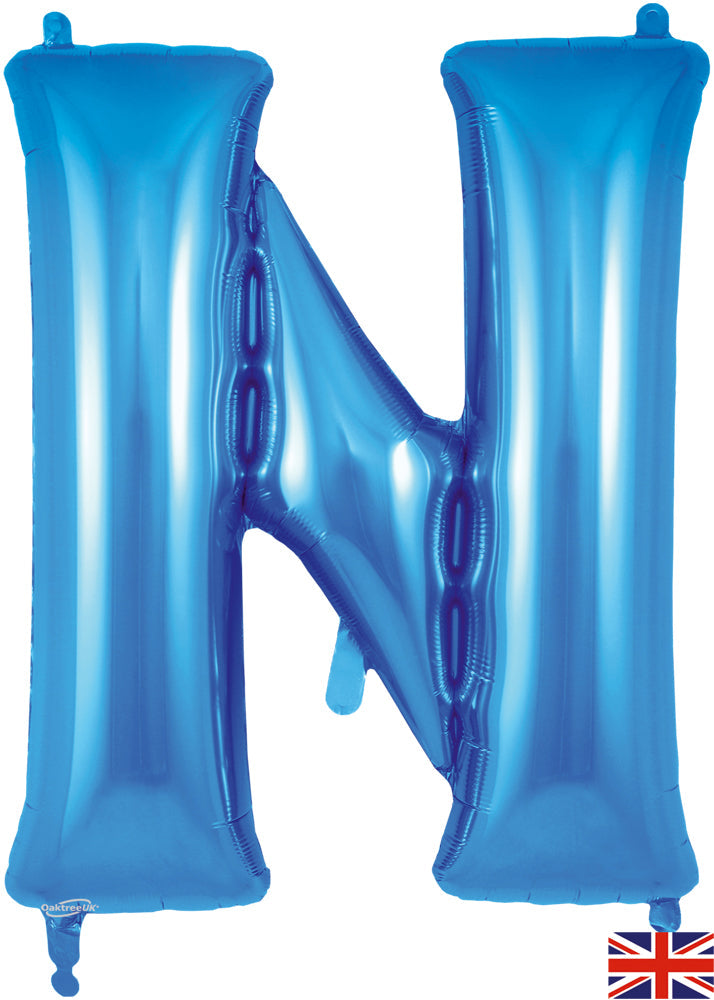 34" Letter N Blue Oaktree Brand Foil Balloon