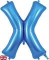 34" Letter X Blue Oaktree Brand Foil Balloon