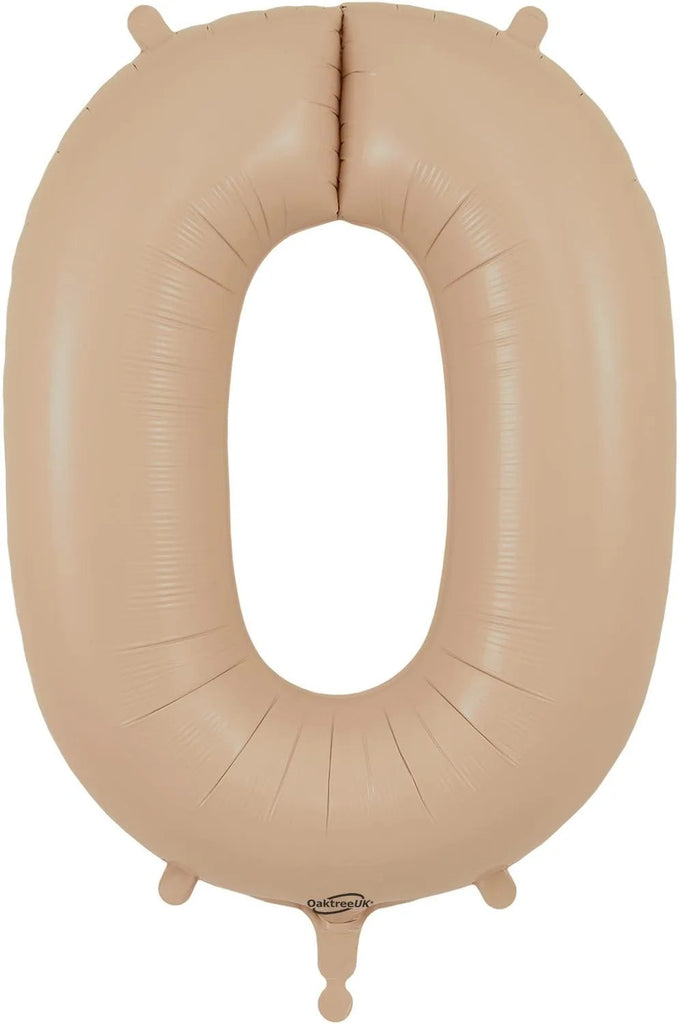 34" Number 0 Matte Nude Oaktree Foil Balloon