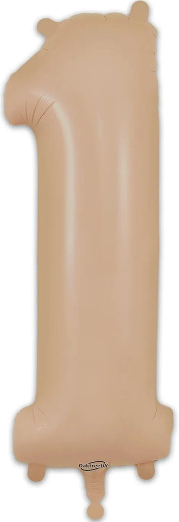 34" Number 1 Matte Nude Oaktree Foil Balloon
