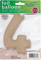 The 34" Number 4 Matte Nude Oaktree Foil Balloon comes in a plastic wrapper featuring the Oaktree logo, a British flag emblem, and product details in English and other languages.