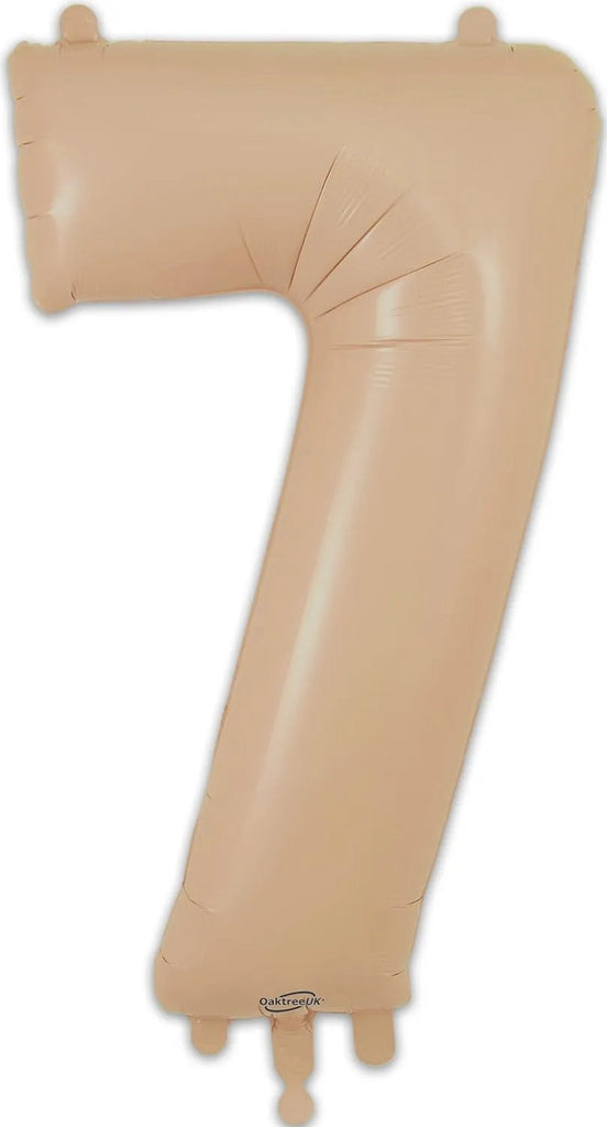 34" Number 7 Matte Nude Oaktree Foil Balloon
