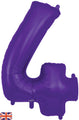 A 34″ Number 4 Purple Oaktree Foil Balloon by Oaktree, featuring a shiny purple finish and a small UK flag in the bottom left corner.