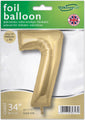 The 34" Number 7 Silk Gold Oaktree Foil Balloon by Oaktree comes packaged, inflates with helium or air, and features a shiny gold foil finish.