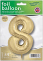 The 34" Number 8 Silk Gold Oaktree Foil Balloon by Oaktree is ideal for party decorations. Designed in the UK, it can be filled with helium or air to create a standout celebration accent.