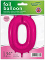 The 34" Number 0 New Pink Foil Balloon from Oaktree is perfect for celebrations. Inflate with helium or air for a standout decoration!.