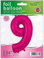 The 34" Number 9 New Pink Foil Balloon by Oaktree comes in branded packaging with a UK flag. Ideal for birthdays, it can be filled with helium or air to add a festive touch to your celebration.
