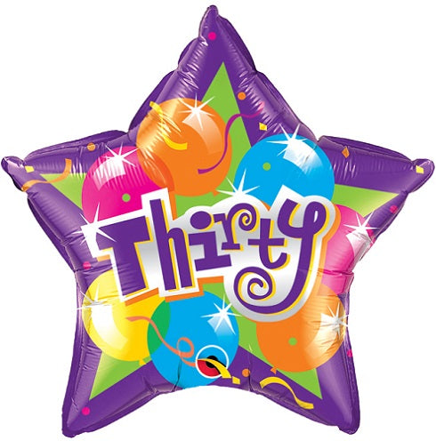 20" Sparkling Thirty Mylar Balloon