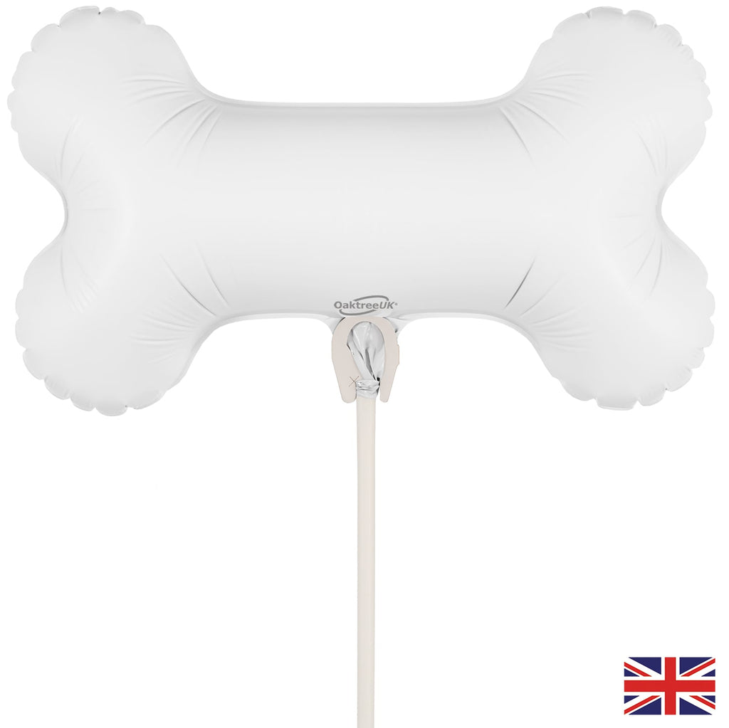 Uninflated Balloon Made by Oaktree UK. Balloon Size Measures  Mini Shape 13" Dog Bone (For Air) Packaged.