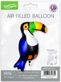 The Oaktree 17" Mini Shape Toucan Metallic Balloon is airfill only, comes packaged, and makes a fun party decoration. Sticks sold separately.