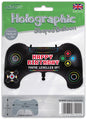 Celebrate a gamer’s birthday with the Oaktree 31" Game Controller Birthday Holographic Foil Balloon, shaped like a black controller with colorful buttons and "HAPPY BIRTHDAY YOU'VE LEVELLED UP!" in pixelated font—perfect for video game-themed parties.