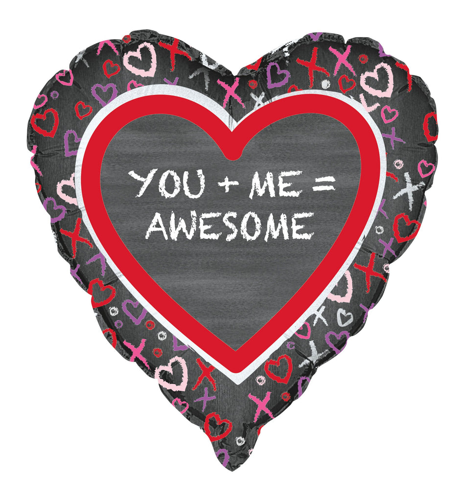18" You Me Heart Foil Balloon