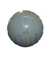 18" It's A Girl Mylar Balloon White