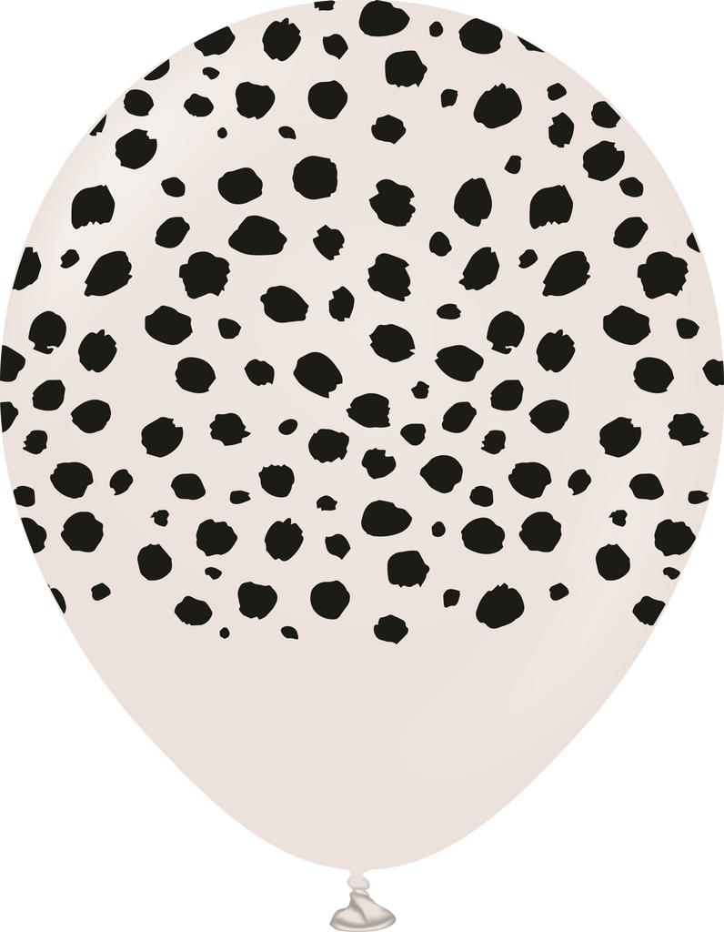 12" Safari Cheetah Printed White Sand Retro Kalisan Latex Balloons (25 Per Bag)