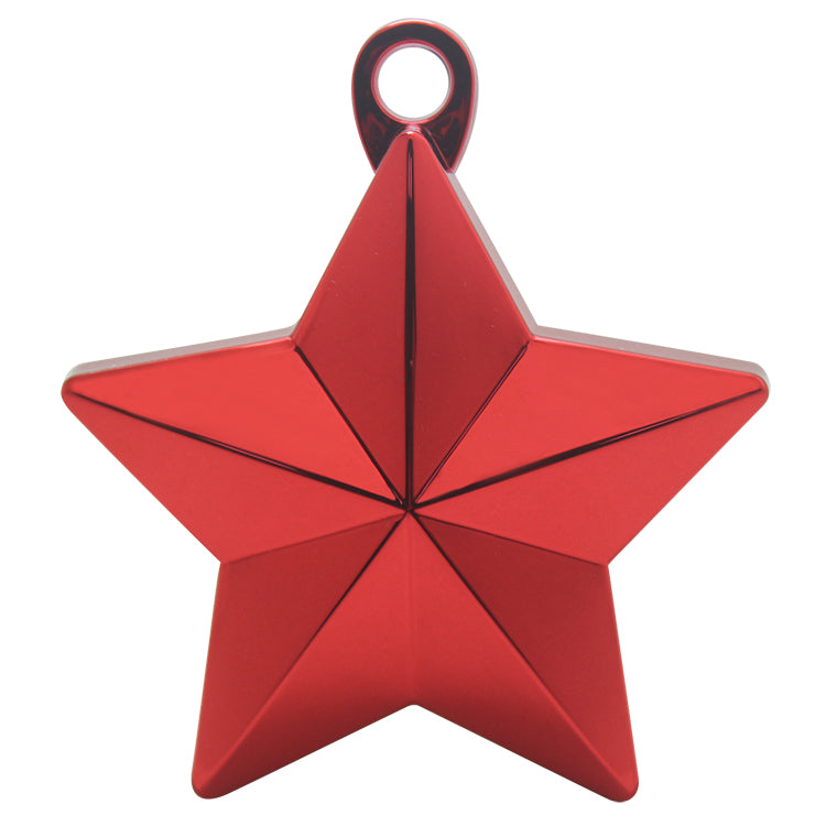 Metallic Star Balloon Weight-Red