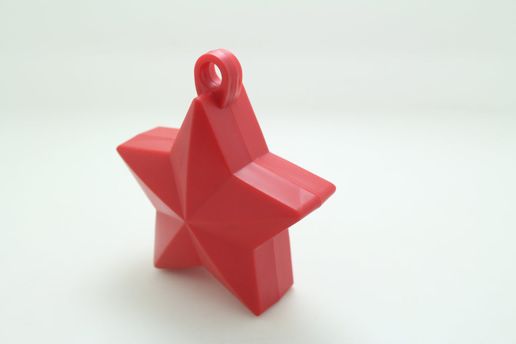 Solid Color Star Balloon Weights-Red