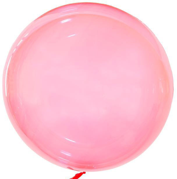 24" Crystal Colorful Bobo Balloon Red Prestretched (10 Per Bag)