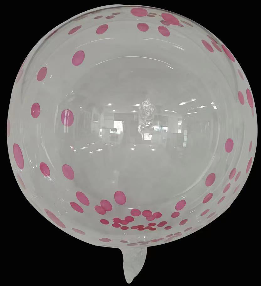 18" Dot Printed Bobo Balloon Pre Streched Red(10 Per Bag)