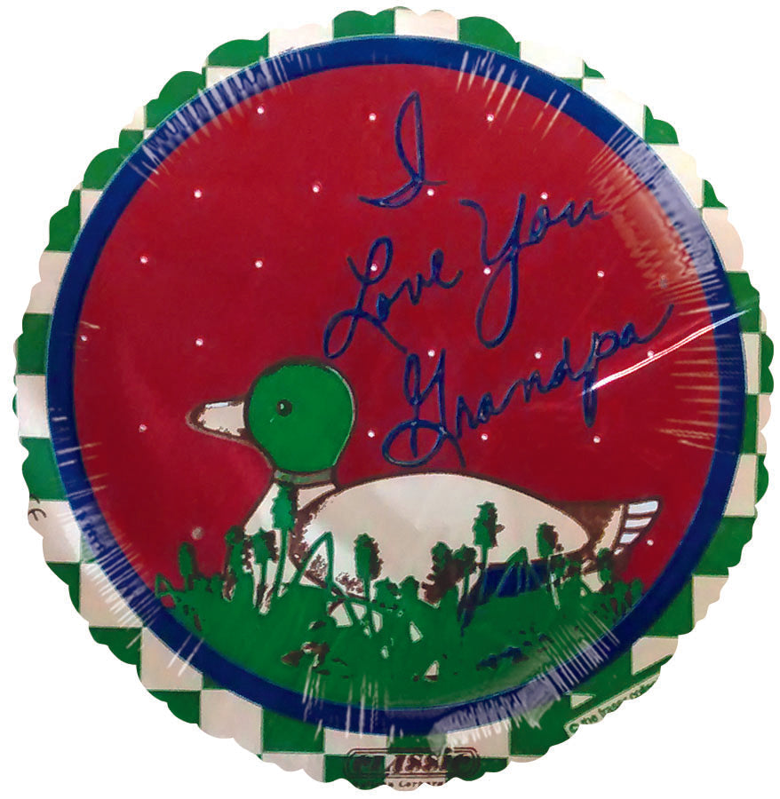 9" Airfill Only I Love you Grandpa Duck Balloon