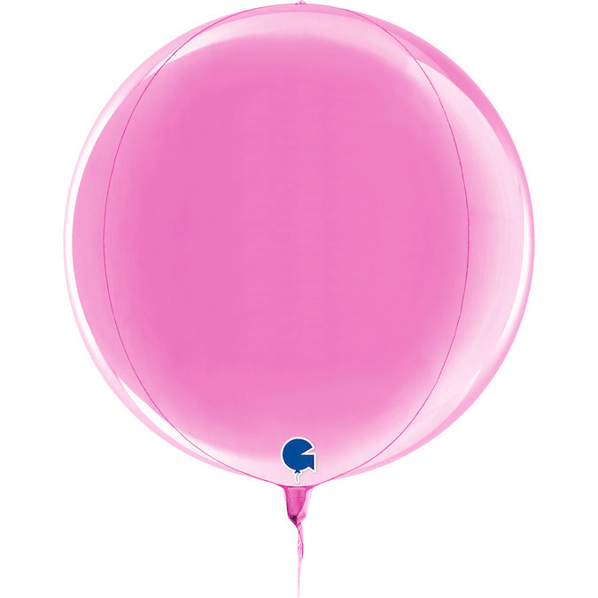 15" (22" Deflated) Globe Fuchsia 4D Foil Balloon