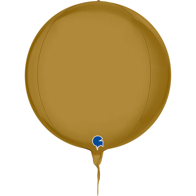 11" (15" Deflated) Globe Satin Gold 4D Foil Balloon