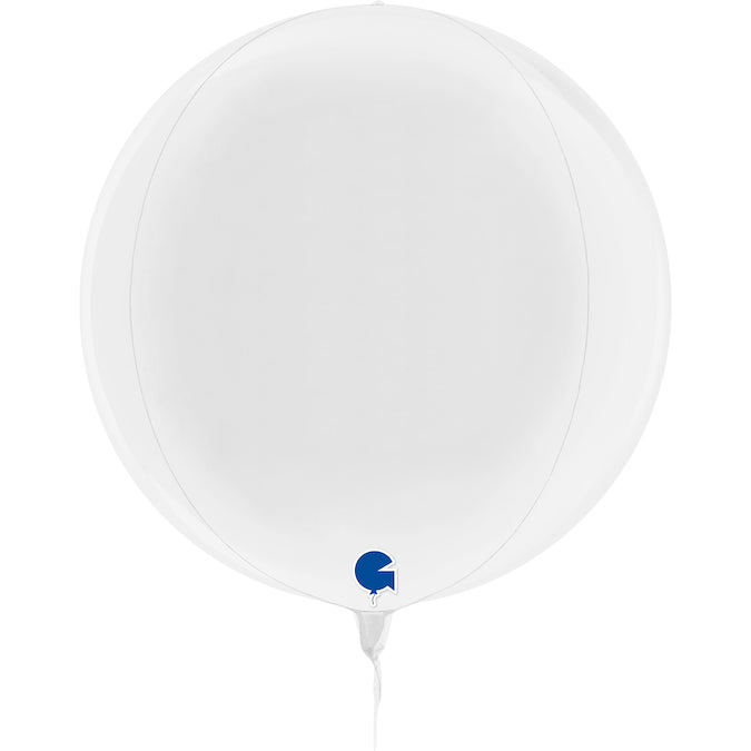 15" (22" Deflated) Globe White 4D Foil Balloon