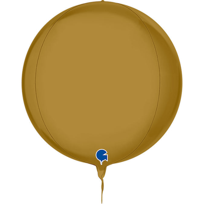 15" (22" Deflated) Globe Satin Gold 4D Foil Balloon