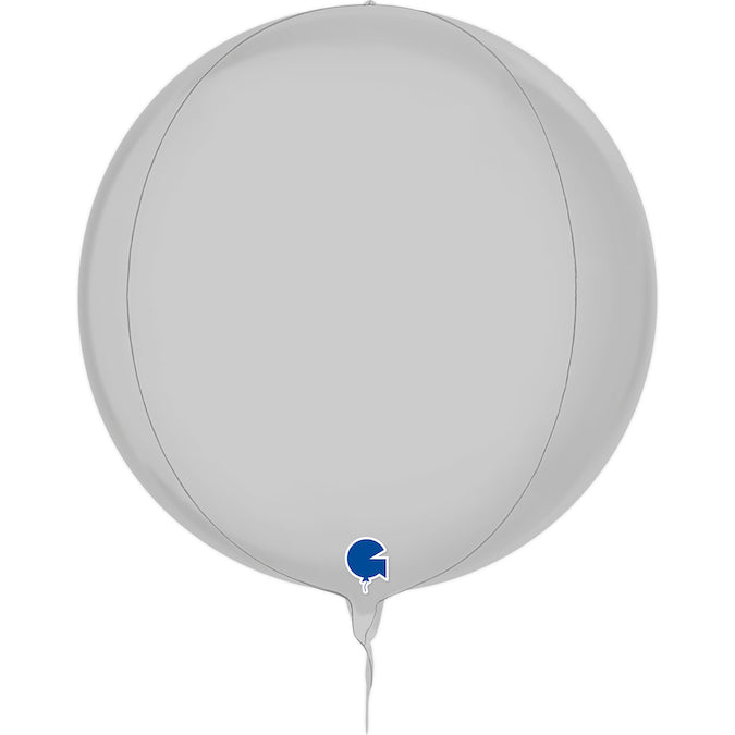 15" (22" Deflated) Globe Satin White 4D Foil Balloon