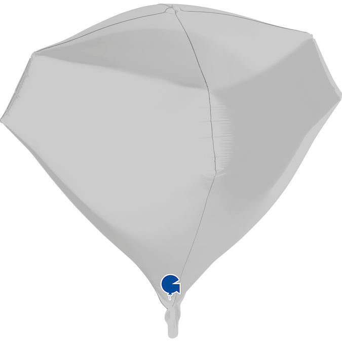 18" Gem Satin White 4D Foil Balloon