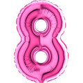 7" Airfill Only (requires heat sealing) Number Balloon 8 Fuschia