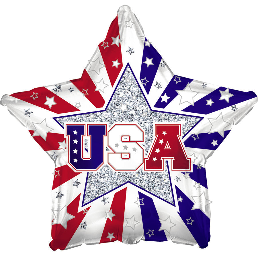 17" Usa Glitter Foil Balloon