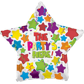 17" The Party Starts Here Packaged Balloon