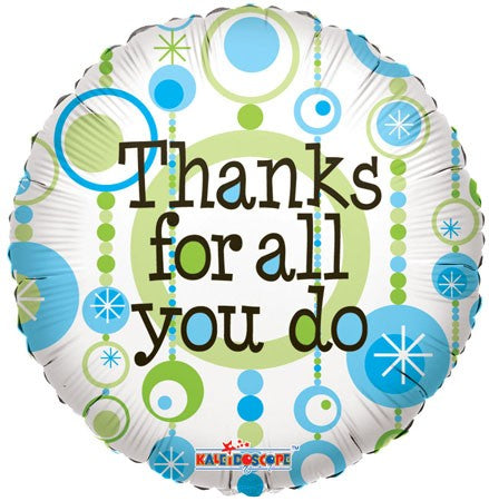 18" Thanks For All You Do Retro Balloon
