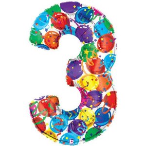 40" Party Megaloon Balloon Number 3