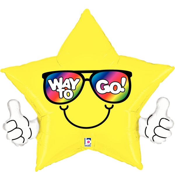 32" Foil Shape Balloon Packaged Thumbs Up - Way To Go!