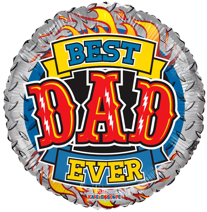 18" Best Dad Ever Flames Foil Balloon