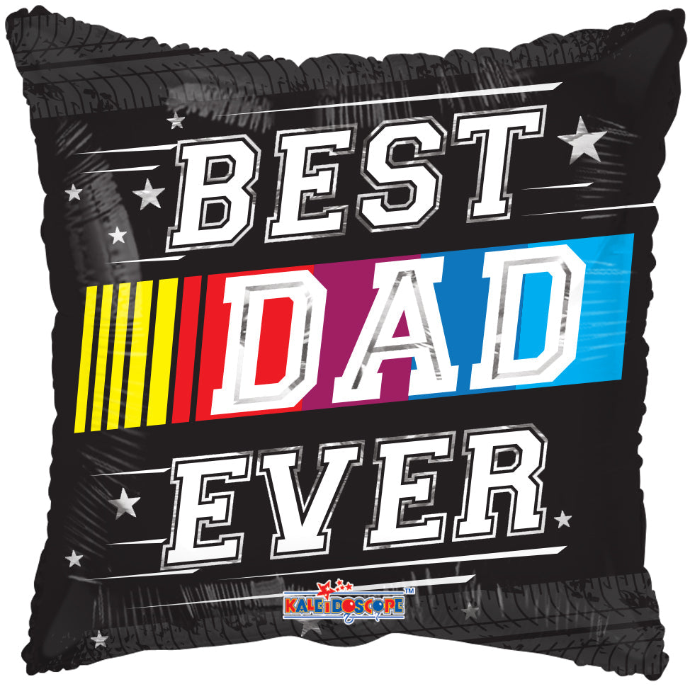 17" Best Dad Ever Race Foil Balloon