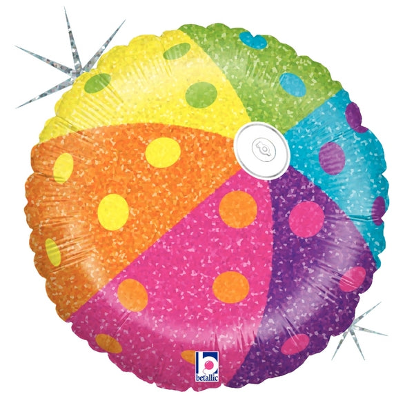 18" Holographic Tropical Beach Ball Foil Balloon