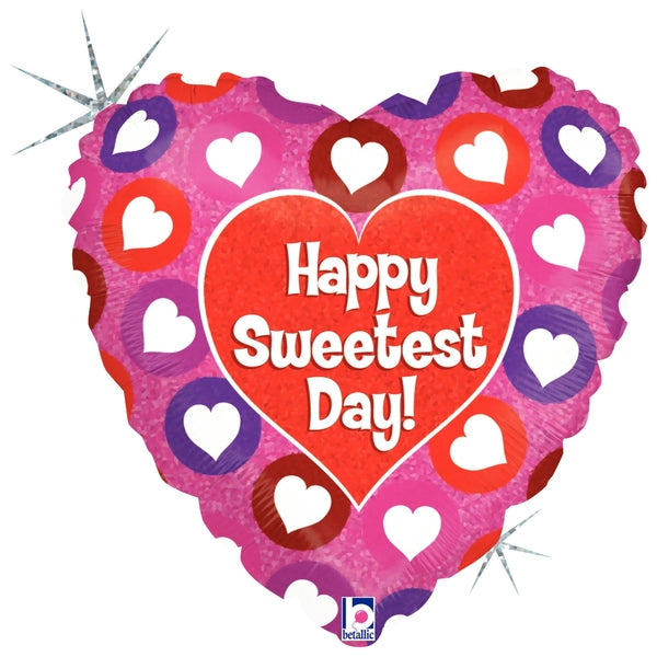 18" Holographic Balloon Pretty, Pink & Purple Sweetest Day