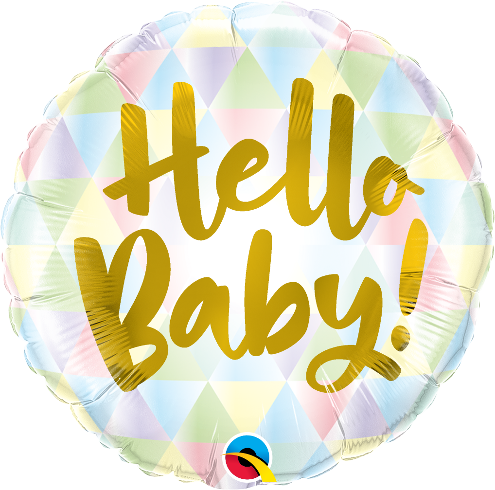18" Round Hello Baby! Foil Balloon
