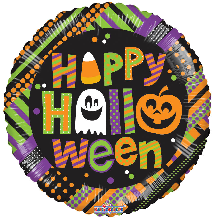 9" Airfill Only Happy Halloween Textures Balloon