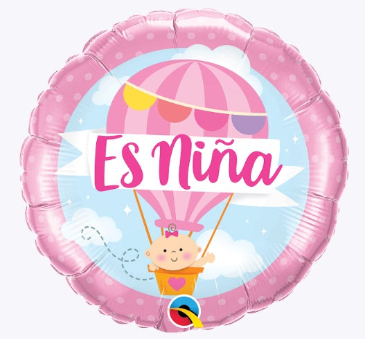 18" Es Niña Hot Air Balloon Foil Balloon (Spanish)