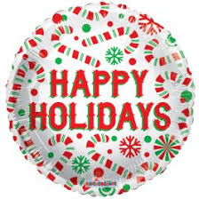 18" Happy Holidays Candy Canes Foil Balloon