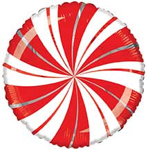 Manufactured by Convergram in Mexico measuring 9 Inches with message Candy Mint Red And Green. Balloon is shown uninflated.